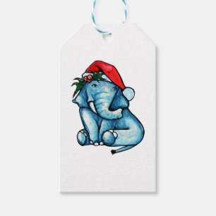 Etiqueta Para Presente Elefante de Natal