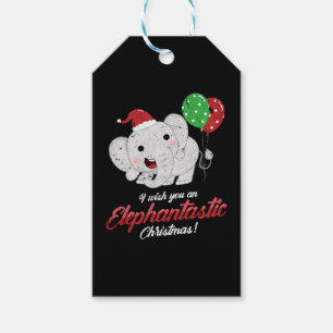 Etiqueta Para Presente Elefante de Natal