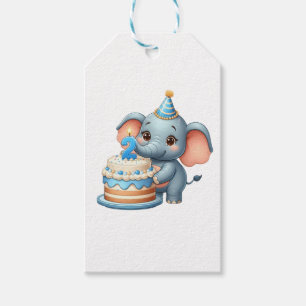 Etiqueta Para Presente Elefante Fofo 2º Aniversário