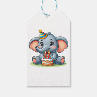 Etiqueta Para Presente Elefante Fofo Aniversário de 11 anos
