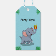 Elefante Fofo Carregando Presente