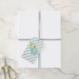 Etiqueta Para Presente Elefante Verde Mint