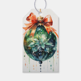 Etiqueta Para Presente Elegância do eterno: Um Vermelho e Verde Fusão