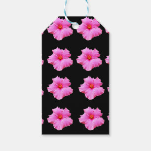 Etiqueta Para Presente "Elegância Floral: Blooms de Hibiscus Rosa em Pret