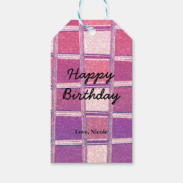 Etiqueta Para Presente Elegância Moderada Brilho Rosa Roxo Glamour