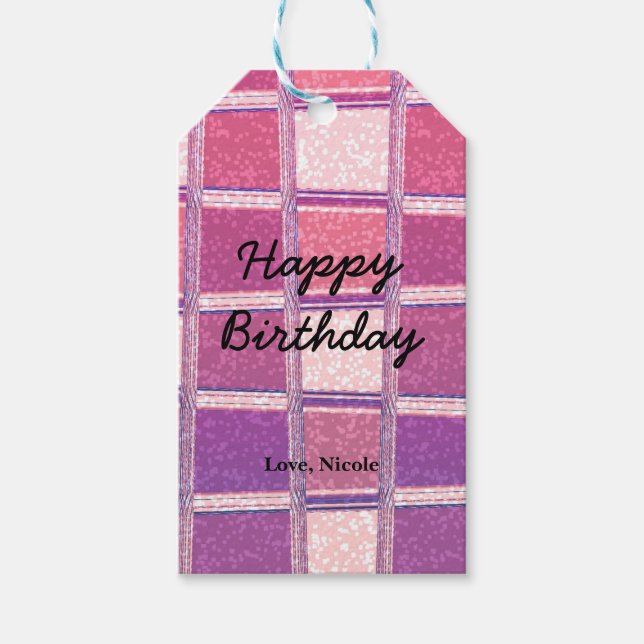 Etiqueta Para Presente Elegância Rosa Lilás Brilho Moderno Chunky Chic (Frente)