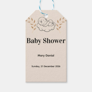 Etiqueta Para Presente Elegant Baby Shower Invitation Modern Boho style