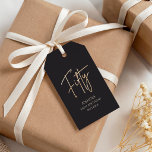 Etiqueta Para Presente Elegant Black and Gold 50th Birthday Party<br><div class="desc">Add a touch of luxury to your party favors with these Elegant Black and Gold 50th Birthday Gift Tags. Designed for a sophisticated milestone event, these premium tags feature a stunning gold foil effect script "Fifty" on a sleek matte black background. Whether you're attaching them to mini champagne bottles, luxury...</div>
