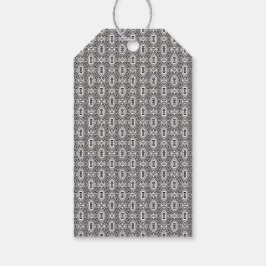 Etiqueta Para Presente Elegant Black and White Folk Floral Seamless Patte