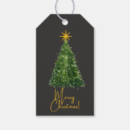 Etiqueta Para Presente Elegant Black Christmas Tree Gift Tag