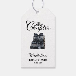 Etiqueta Para Presente Elegant Black & White Book Themed Bridal Shower 