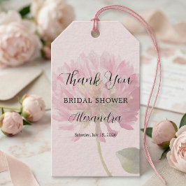 Etiqueta Para Presente Elegant Blush Pink Floral Bridal Shower Thank You