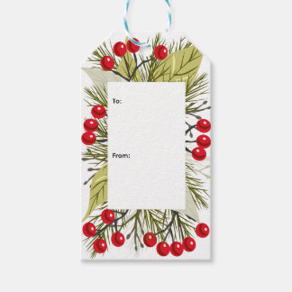 Etiqueta Para Presente Elegant Christmas/Holiday Holly