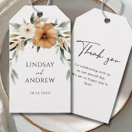 Etiqueta Para Presente Elegant Copper & Earthy Botanical Wedding