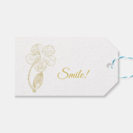 Etiqueta Para Presente Elegant Floral Sketch Minimalist Smile Gift Tag