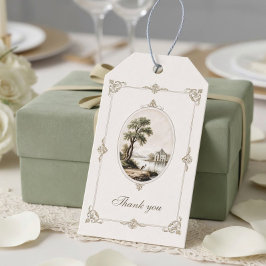 Etiqueta Para Presente Elegant French Vintage Chateau Wedding Gift Tag