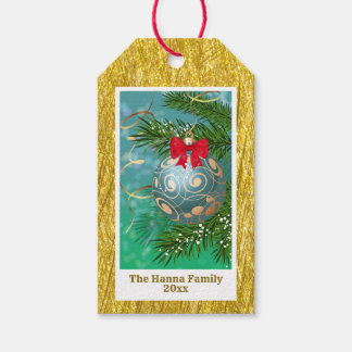 Etiqueta Para Presente Elegant Gold Christmas Ornament Holiday Season