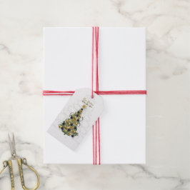Etiqueta Para Presente Elegant Gold Christmas tree ,Gift tags 