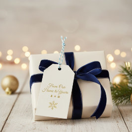 Etiqueta Para Presente Elegant Gold "From Our Home to Yours" DIY Holiday 