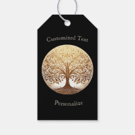 Etiqueta Para Presente Elegant Gold Tree of Life Spiritual Zen Customize