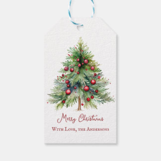 Etiqueta Para Presente Elegant Minimalist Pine Christmas 