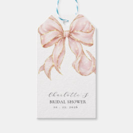 Etiqueta Para Presente Elegant, Modern Bridal Shower Pink Bow.