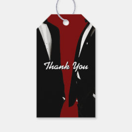 Etiqueta Para Presente Elegant Modern Gay Men Red Wedding Thank You