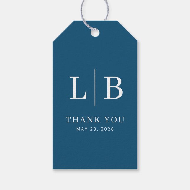 Etiqueta Para Presente Elegant Navy Typographic Thank You (Frente)