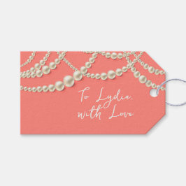 Etiqueta Para Presente Elegant Pearl Gift Tag – "To (Name), With Love"