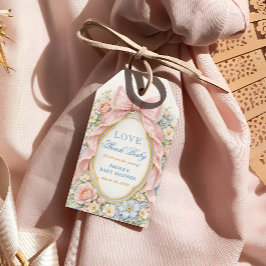 Etiqueta Para Presente Elegant Pink Bow Love Shack Baby Shower Thank You