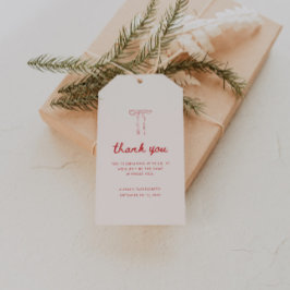 Etiqueta Para Presente Elegant Pink Coquette Bow Bachelorette Thank You