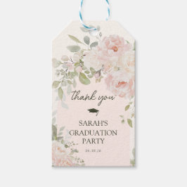 Etiqueta Para Presente Elegant Pink Floral Graduation  Thank you Favor