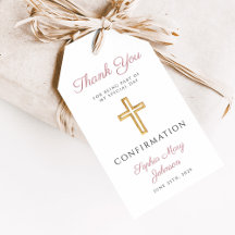 Elegant Pink Religious Cross Girl Confirmation
