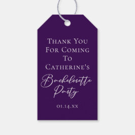 Etiqueta Para Presente Elegant Purple Minimalist Bachelorette Party