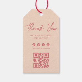 Etiqueta Para Presente Elegant Rose & Ivory Thank You Label Hang Tag