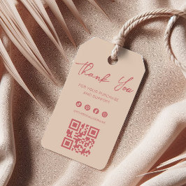 Etiqueta Para Presente Elegant Rose & Ivory Thank You Label Hang Tag