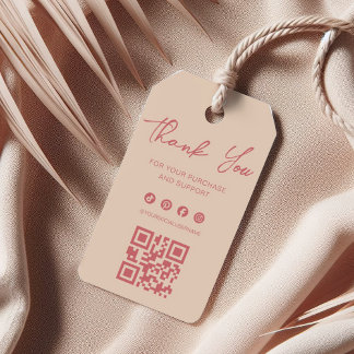 Etiqueta Para Presente Elegant Rose & Ivory Thank You Label Hang Tag