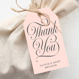 Etiqueta Para Presente Elegant Script Blush Pink Baby Shower Favor