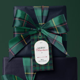 Etiqueta Para Presente Elegant vintage Tartan Plaid Christmas gift tag