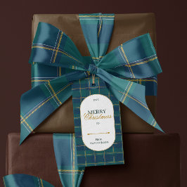 Etiqueta Para Presente Elegant vintage Tartan Plaid Christmas gift tag