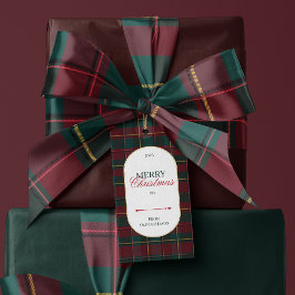 Etiqueta Para Presente Elegant vintage Tartan Plaid Christmas gift tag
