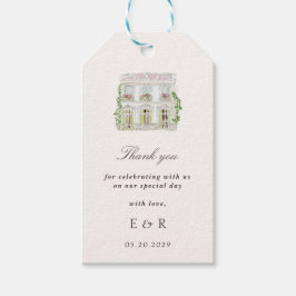 Etiqueta Para Presente Elegant Watercolor Manor Rococo Wedding