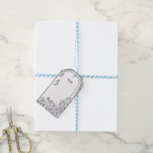 Etiqueta Para Presente Elegant Whimsical Garden Door Wedding (Com cordão)