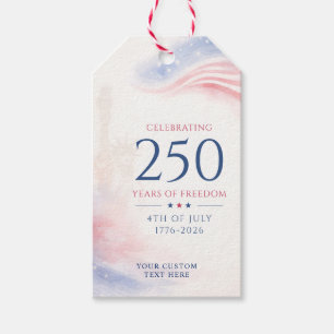 Etiqueta Para Presente Elegante 250º Dia da Independência Americana 4 de 
