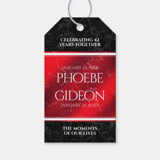 Etiqueta Para Presente Elegante 42º Aniversário de Bodas de Jaspe (Frente)