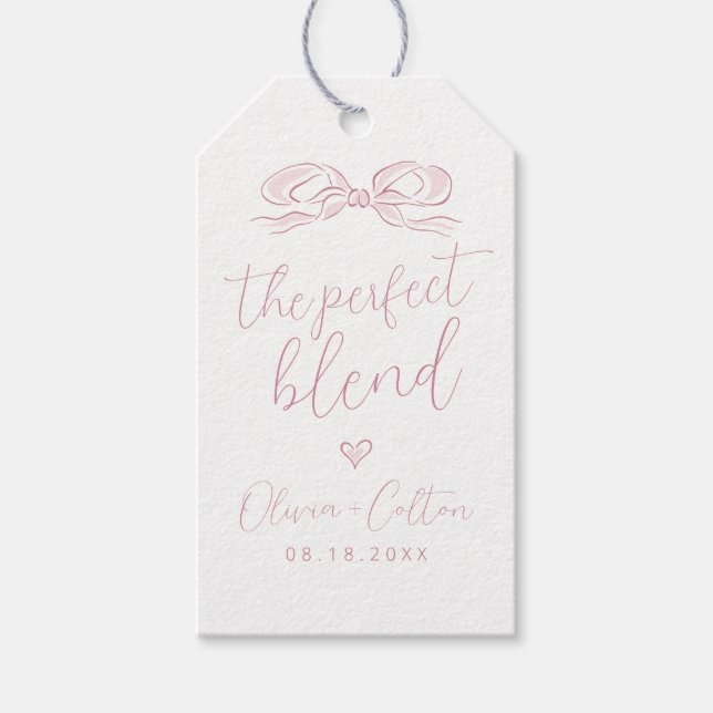 Etiqueta Para Presente Elegante A Combinação Perfeita Rosa Arco Chuva de  (Frente)