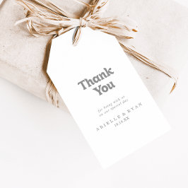 Etiqueta Para Presente Elegante Agradecimento de Casamento Formal Minimal
