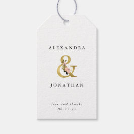 Etiqueta Para Presente Elegante Ampersand | Casamento Dourado e Blush