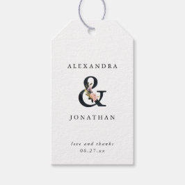 Etiqueta Para Presente Elegante Ampersand | Casamento Negro e Branco
