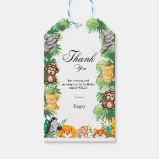 Etiqueta Para Presente Elegante animal selvagem safári na selva menino an